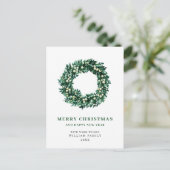 Festive Holly Wreatest Kerstgroeting Holiday Briefkaart (Staand voorkant)