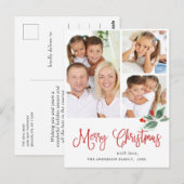 Festive Holly Wreatest Kerstgroeting Holiday Briefkaart (Voorkant / Achterkant)