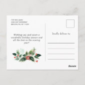 Festive Holly Wreatest Kerstgroeting Holiday Briefkaart (Achterkant)