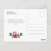 Festive Holly Wreatest Kerstgroeting Holiday Briefkaart (Achterkant)