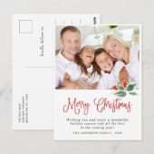 Festive Holly Wreatest Kerstgroeting Holiday Po Briefkaart (Voorkant / Achterkant)