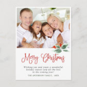 Festive Holly Wreatest Kerstgroeting Holiday Po Briefkaart (Voorkant)