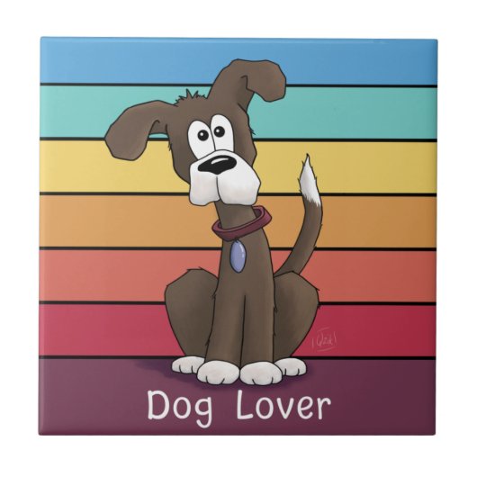 Festive Hondenliefhebber keramische tegel Tegeltje (Voorkant)