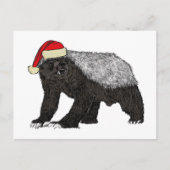 Festive Honey Badger Badass Santa Funny Kerstmis Briefkaart (Voorkant)