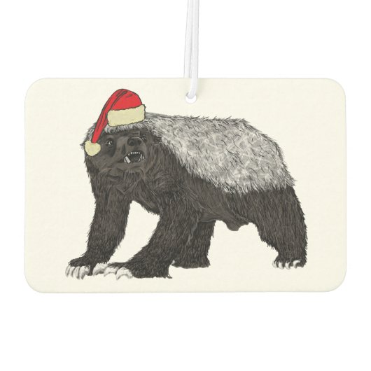 Festive Honey Badger Badass Santa Kerstmis Luchtverfrisser (Achterkant)