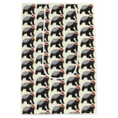 Festive Honey Badger Badass Santa Kerstmis Medium Cadeauzakje (Achterkant)