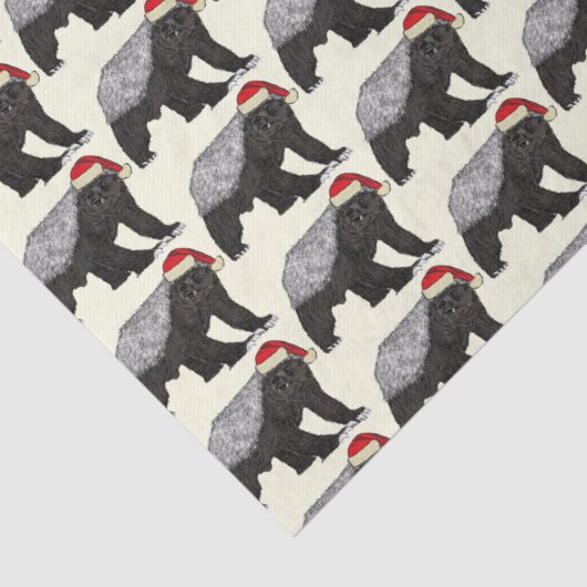 Festive Honey Badger Badass Santa Kerstmis Tissuepapier (Detail)