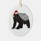 Festive Honey Badger Santa Keramisch Ornament (Rechts)