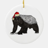 Festive Honey Badger Santa Keramisch Ornament (Achterkant)