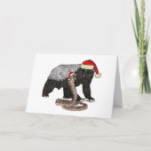 Festive Honey Badger Snake Funny Badass Kerstmis Kaart (Voorkant)