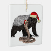 Festive Honey Badger verses Snake Funny Badass Keramisch Ornament (Rechts)
