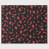 Festive Hot Chili Pepper Wrapping Paper Cadeaupapier (Vlak)
