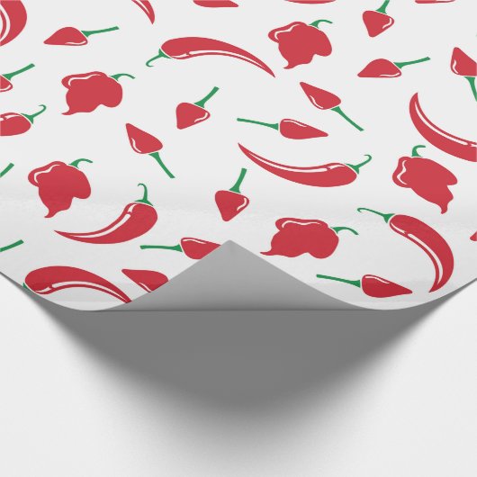 Festive Hot Chili Pepper Wrapping Paper Cadeaupapier (Hoek)