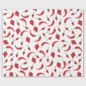 Festive Hot Chili Pepper Wrapping Paper Cadeaupapier (Vlak)