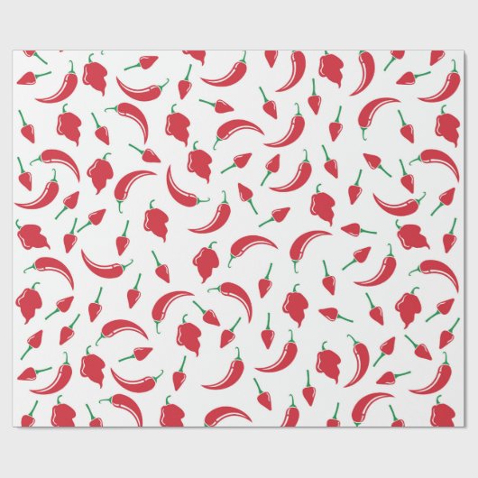 Festive Hot Chili Pepper Wrapping Paper Cadeaupapier (Vlak)