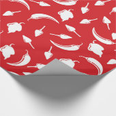 Festive Hot Chili Pepper Wrapping Paper in Red Cadeaupapier (Hoek)