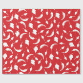 Festive Hot Chili Pepper Wrapping Paper in Red Cadeaupapier (Vlak)