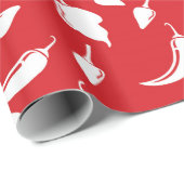 Festive Hot Chili Pepper Wrapping Paper in Red Cadeaupapier (Rol Hoek)