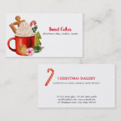 Festive Hot Cocaca Cookie Snoep kerstbakkerij Visitekaartje (Voorkant / Achterkant)