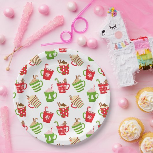 Festive Hot Drinken Feestdagen voor kerstmis Papieren Bordje (Feest)