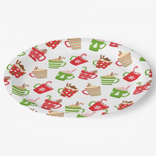 Festive Hot Drinken Feestdagen voor kerstmis Papieren Bordje (Gekanteld)
