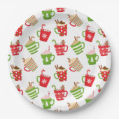 Festive Hot Drinken Feestdagen voor kerstmis Papieren Bordje (Voorkant)