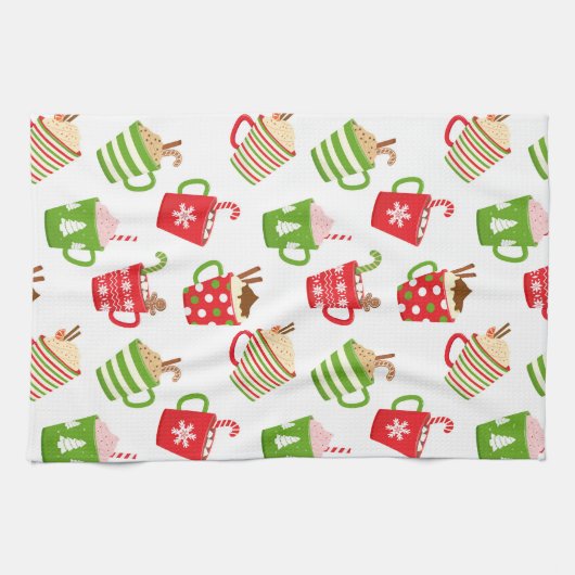 Festive Hot Drinken Feestdagen voor kerstmis Theedoek (Horizontaal)