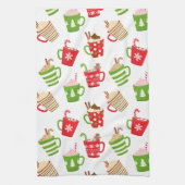 Festive Hot Drinken Feestdagen voor kerstmis Theedoek (Verticaal)