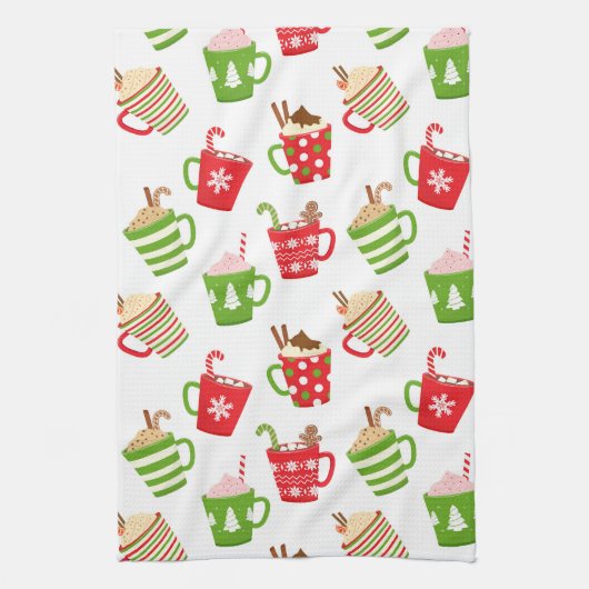 Festive Hot Drinken Feestdagen voor kerstmis Theedoek (Verticaal)