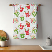 Festive Hot Drinken Feestdagen voor kerstmis Theedoek