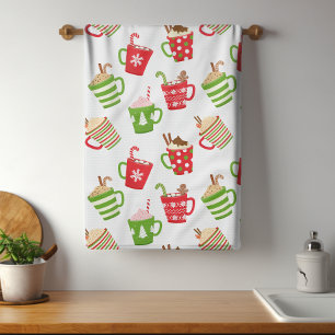 Festive Hot Drinken Feestdagen voor kerstmis Theedoek
