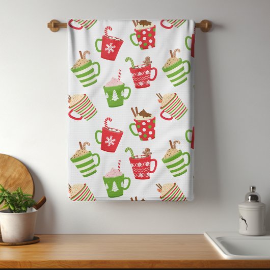 Festive Hot Drinken Feestdagen voor kerstmis Theedoek