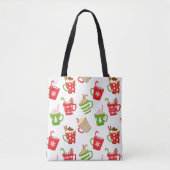 Festive Hot Drinken Feestdagen voor kerstmis Tote Bag (Voorkant)