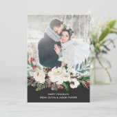 Festive-houtskool | Kerstfotokaart Kaart (Staand voorkant)