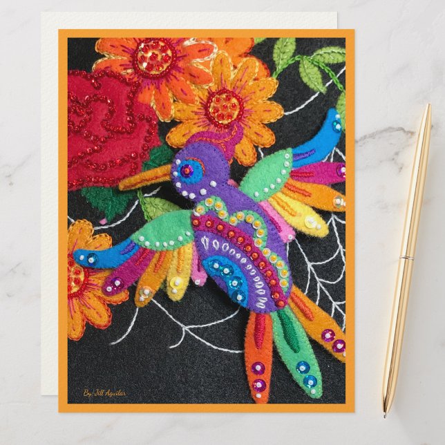Festive Hummingbird Image of My Felt & Beadwork Briefhoofd (Creator heeft geüpload)