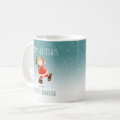 Festive Ice Skating Santa - Gepersonaliseerd Koffiemok (Voorkant links)