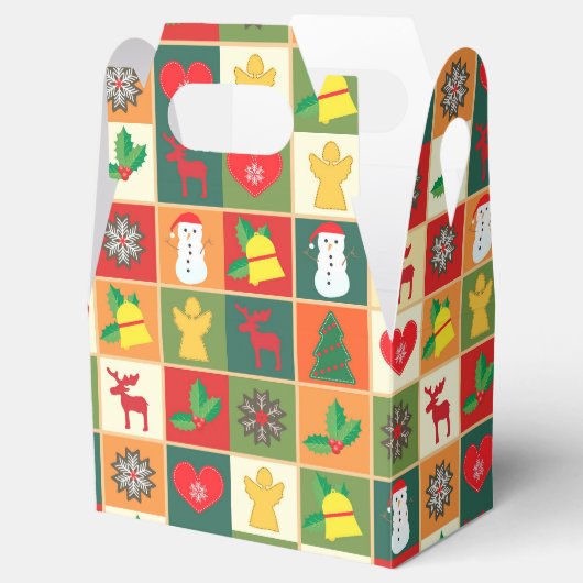 Festive Icons Gable Christmas Favor Box Bedankdoosjes (Geopend)