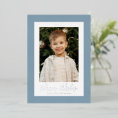 Festive Icy Blue en Silver Snowflakes Foto Folie Feestdagenkaart (Staand Voorkant)