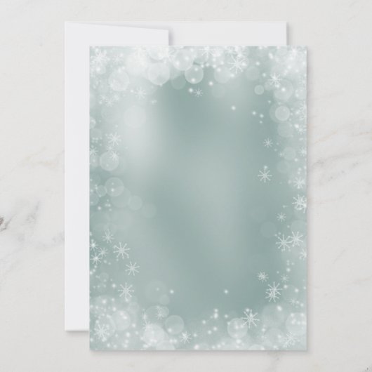 Festive-ijsblauwe sneeuw elegant-kerst kaart (Achterkant)