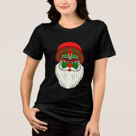 Festive Indian Santa Claus Print Tri-Blend Shirt