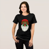 Festive Indian Santa Claus Print Tri-Blend Shirt (Voorkant volledig)