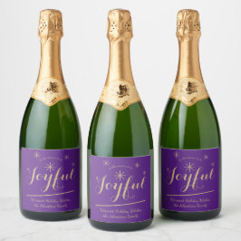 Festive is de Seizoen van de Joyful Elegant Gift Sparkling Wijnetiket