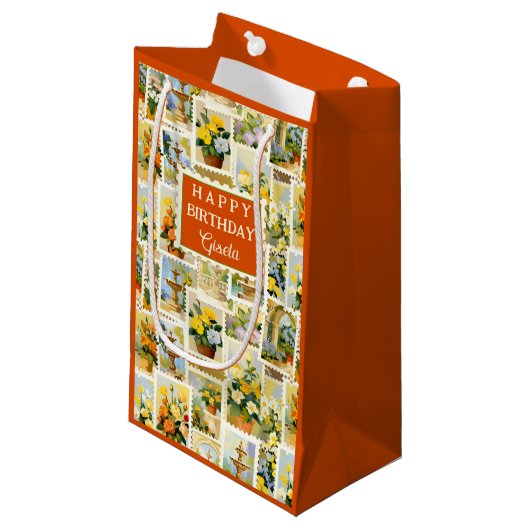 Festive Italian Pattern Small  Klein Cadeauzakje (Voorkant Gekanteld)