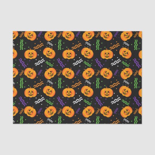 Festive Jack-o'-lantaarns Achtergrond Tissuepapier (Voorkant)