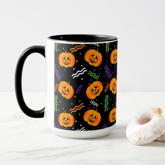 Festive Jack-O' Lantaarns Combo Mok (Met donut)