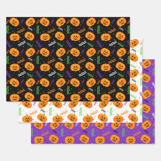 Festive Jack-o'-lantern Halloween Inpakpapier Vel (Set)
