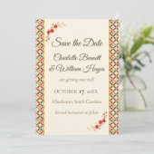 Festive Japanese Blossom Save the Date (Staand voorkant)