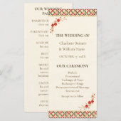 Festive Japanese Blossom Wedding Program Programmakaart (Voorkant / Achterkant)