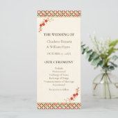 Festive Japanese Blossom Wedding Program Programmakaart (Staand voorkant)