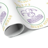 Festive Jester - Mardi Gras - Carnival Celebration Cadeaupapier (Rol Hoek)